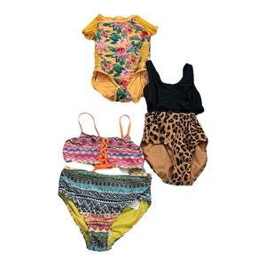 Cat & Jack Bathing Suit Youth Girls Size 10/12 Bundle Lot, Bikini And 2 OnePiece